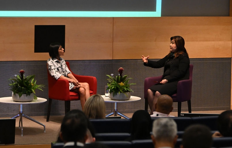 Deepa Raja Carbon, Managing Director & Vice-Chair, Dubai Virtual Assets Regulatory Authority (VARA) and Sandra Ro, CEO, GBBC Deepa Raja Carbon, Managing Director & Vice-Chair, Dubai Virtual Assets Regulatory Authority (VARA) and Sandra Ro, CEO, GBBC
